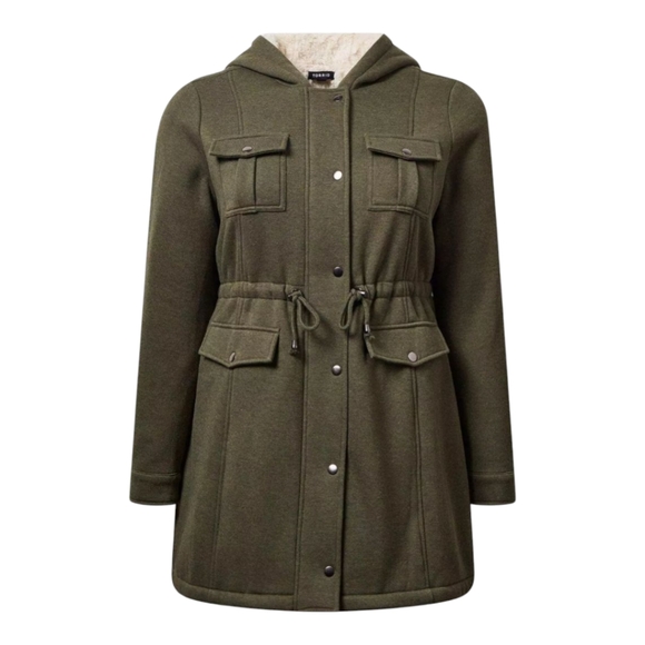 Torrid Sherpa Hooded Women's Anorak Jacket - Plus Size 1X NWT - Picture 1 of 10